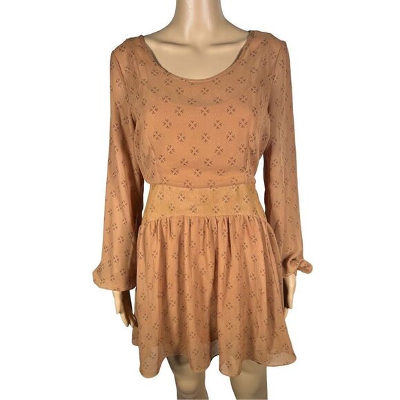 NWOT Free People Women's Baby Dee Chiffon Sheer Fit & Flare Mini Dress Size S - Picture 2 of 10